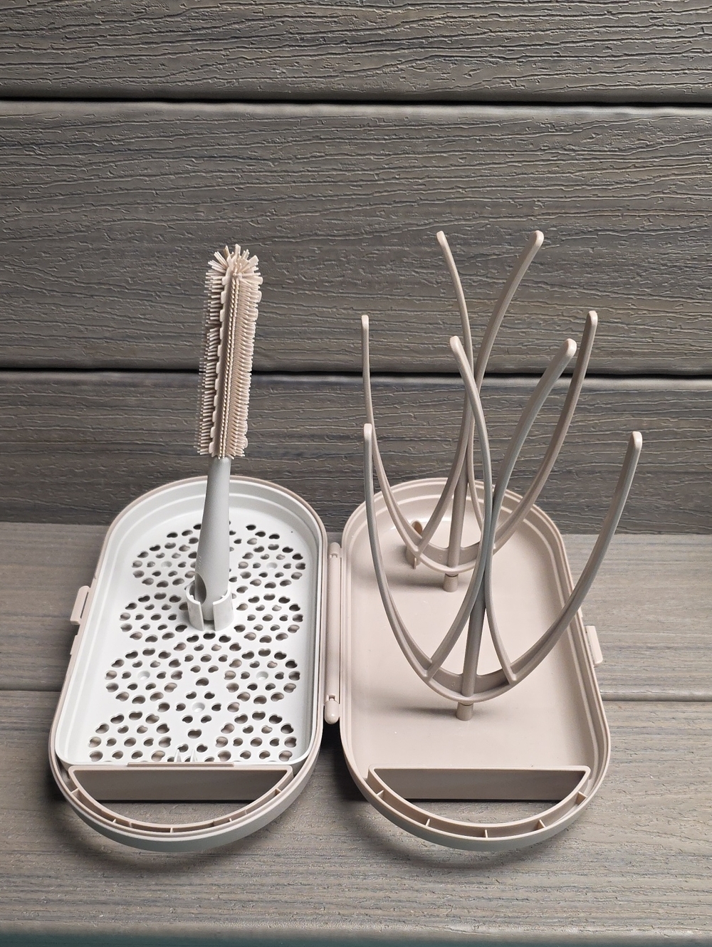 Travel Baby Bottle Drying Rack Beige